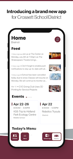Android application Crossett School District screenshort
