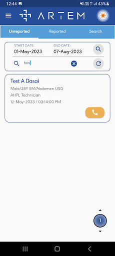 Android application ARTEM Reporting screenshort