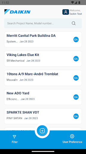 Android application Daikin LCXpress screenshort