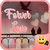 Forever  Love Emoji Panda SMS Theme icon