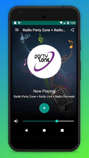 Android application Party Zone Radio Danmark App screenshort