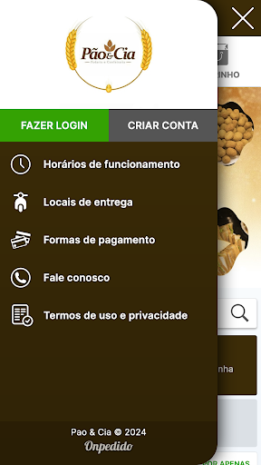Android application Pão e Cia screenshort