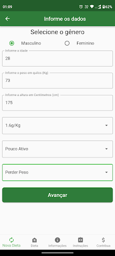 Android application Dieta Fácil screenshort