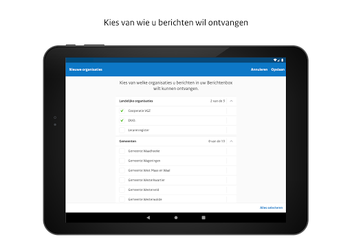 Screenshot of Berichtenbox