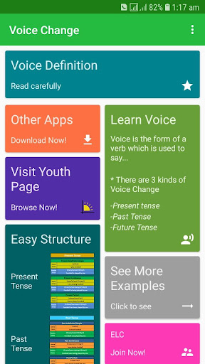 Android application Active to Passive Voice screenshort