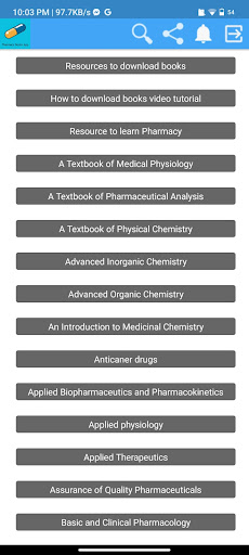 Android application Pharmacy books screenshort