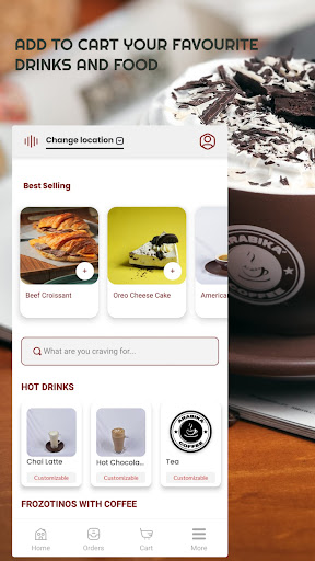 Android application Arabika screenshort