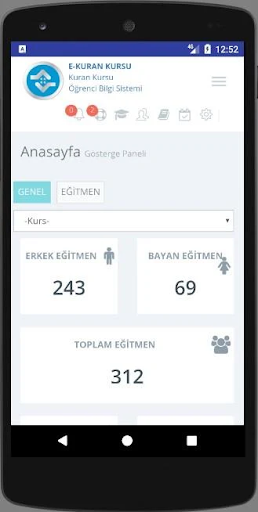 e-Kurankursu Öğrenci Bilgi Screen 2