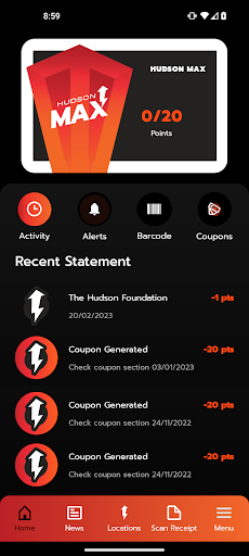 Android application Hudson MAX screenshort