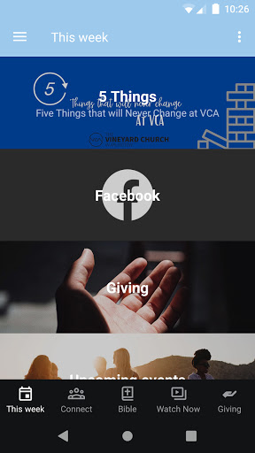 Android application The Vineyard Church Arlington screenshort