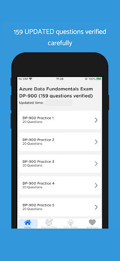 Android application Azure Data Fundamentals DP-900 screenshort