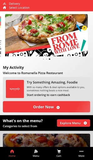 Android application Romanella Pizza screenshort