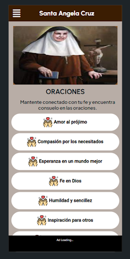 Android application Oraciones Santa Angela Cruz screenshort
