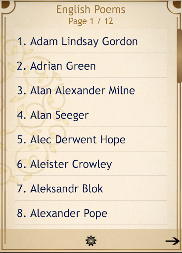English Poems/Poetry Screen 2