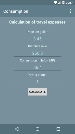 The cost for the trip by car Screen 3