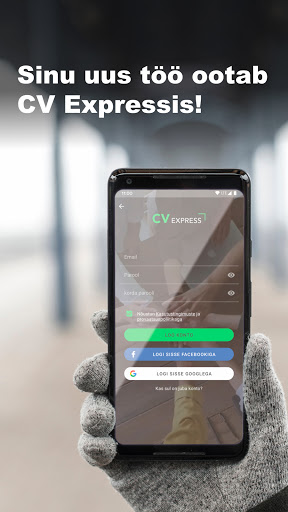 Android application CVExpress Töökuulutused Eestis screenshort
