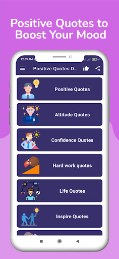Android application Positive Quotes Daily screenshort