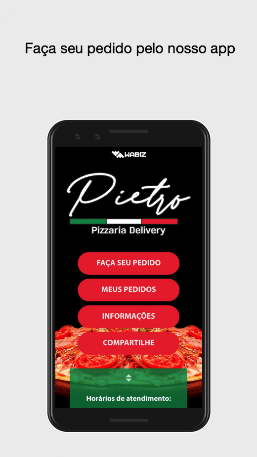 Android application Pietro Pizzaria screenshot