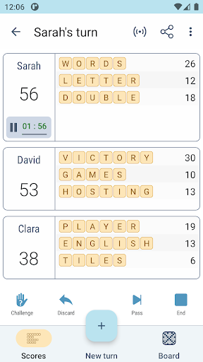 Android application Score Keeper for SCRABBLE screenshort