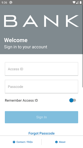 BANK mobile version Screen 2