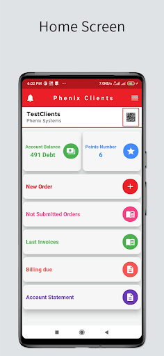 Android application Phenix Client Portal screenshort