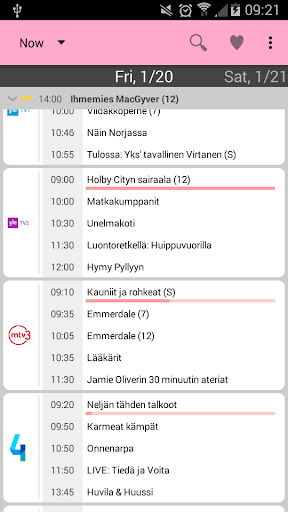 Android application TV-opas screenshort