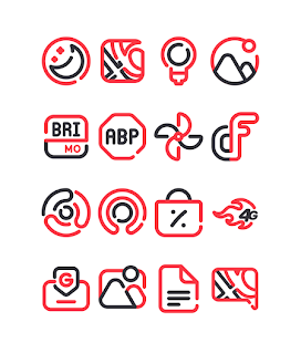 Lineblack - Screenshot del pacchetto di icone rosse