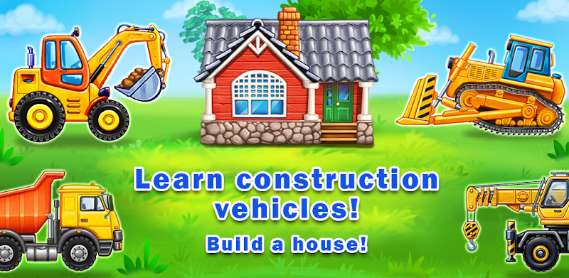Truck games for kids - build a house, car wash