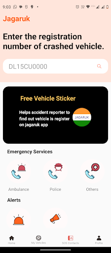 Android application Jagaruk: Accident SOS & Safety screenshort