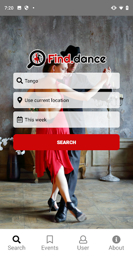 Android application Find.Dance screenshort