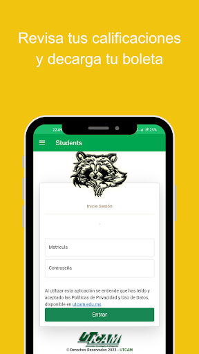 Android application UTCAM Móvil screenshort