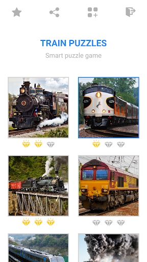 Android application Jigsaw Train Mosaic Puzzles screenshort