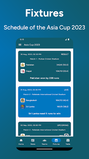 Android application Asia Cup 2023 - Live Updates screenshort