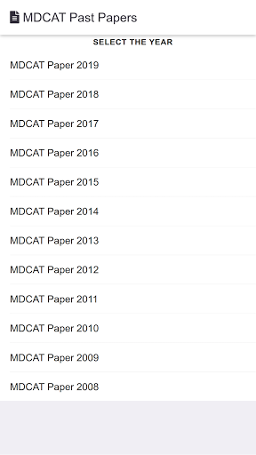 Android application MDCAT Past Papers screenshort