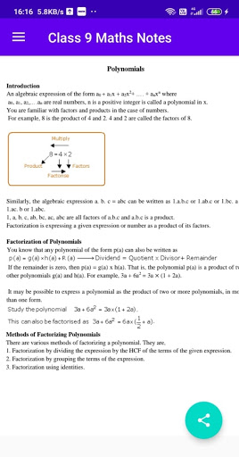Class 9 Maths Notes Screen 3