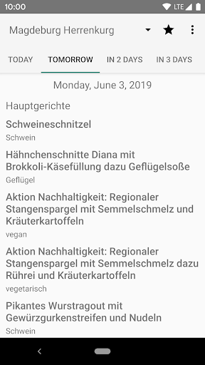 Android application OpenMensa screenshort