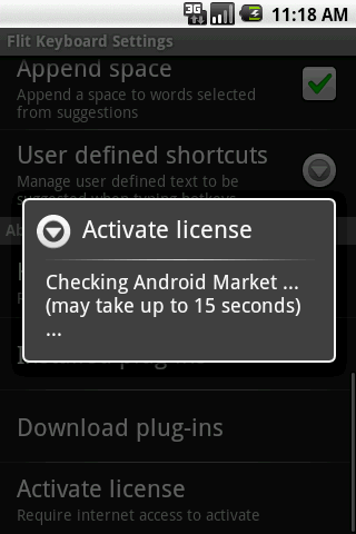 Android application Flit Keyboard License screenshort
