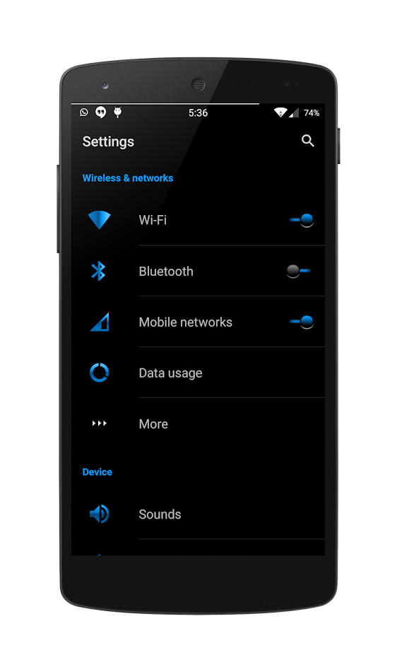 #4. Blak Azurro CM12-13 Theme (Android) 由: cerj