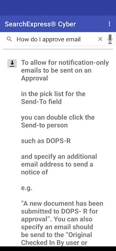 Android application SearchExpress® Cyber screenshort
