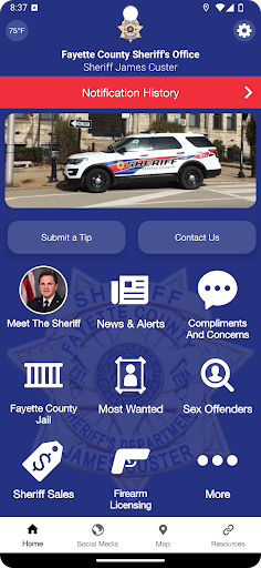Android application Fayette County PA Sheriff screenshort