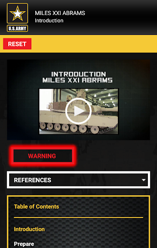 Android application MILES XXI Abrams screenshort