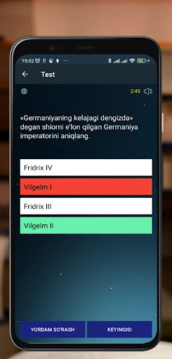 Tarix DTM test savollari