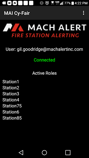 Android application BCFD Alerting screenshort