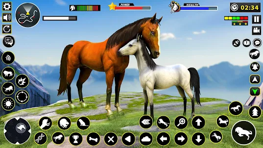 Virtual Wild Horse Family Game