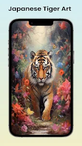 Japanese Tiger Art Wallpaper