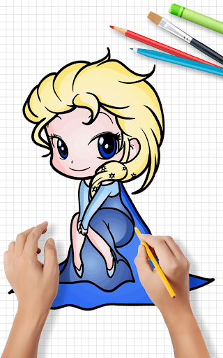 Android application How to Draw Cute Girls Lessons screenshort