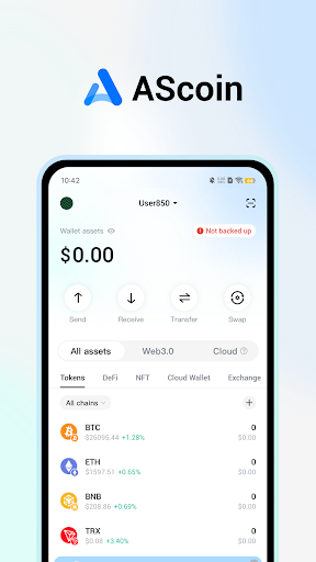 Android application AScoin Wallet: Crypto & BTC screenshort