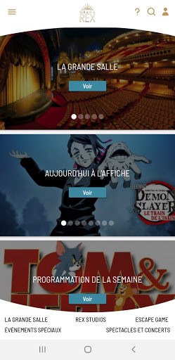Android application Le Grand Rex screenshort
