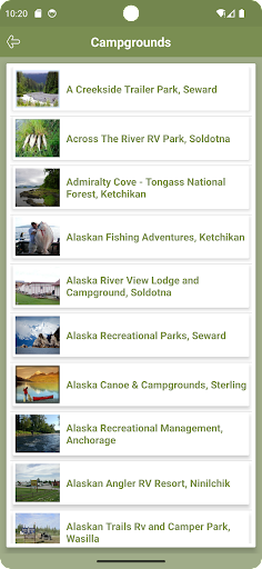 Alaska Campgrounds Screen 3