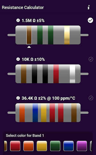 Android application Resistance Calculator screenshort